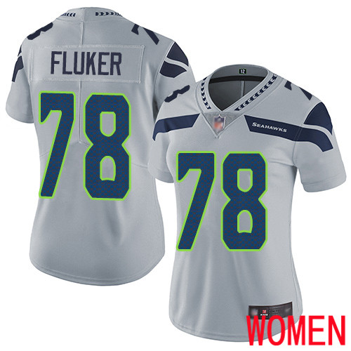 Seattle Seahawks Limited Grey Women D.J. Fluker Alternate Jersey NFL Football #78 Vapor Untouchable->seattle seahawks->NFL Jersey